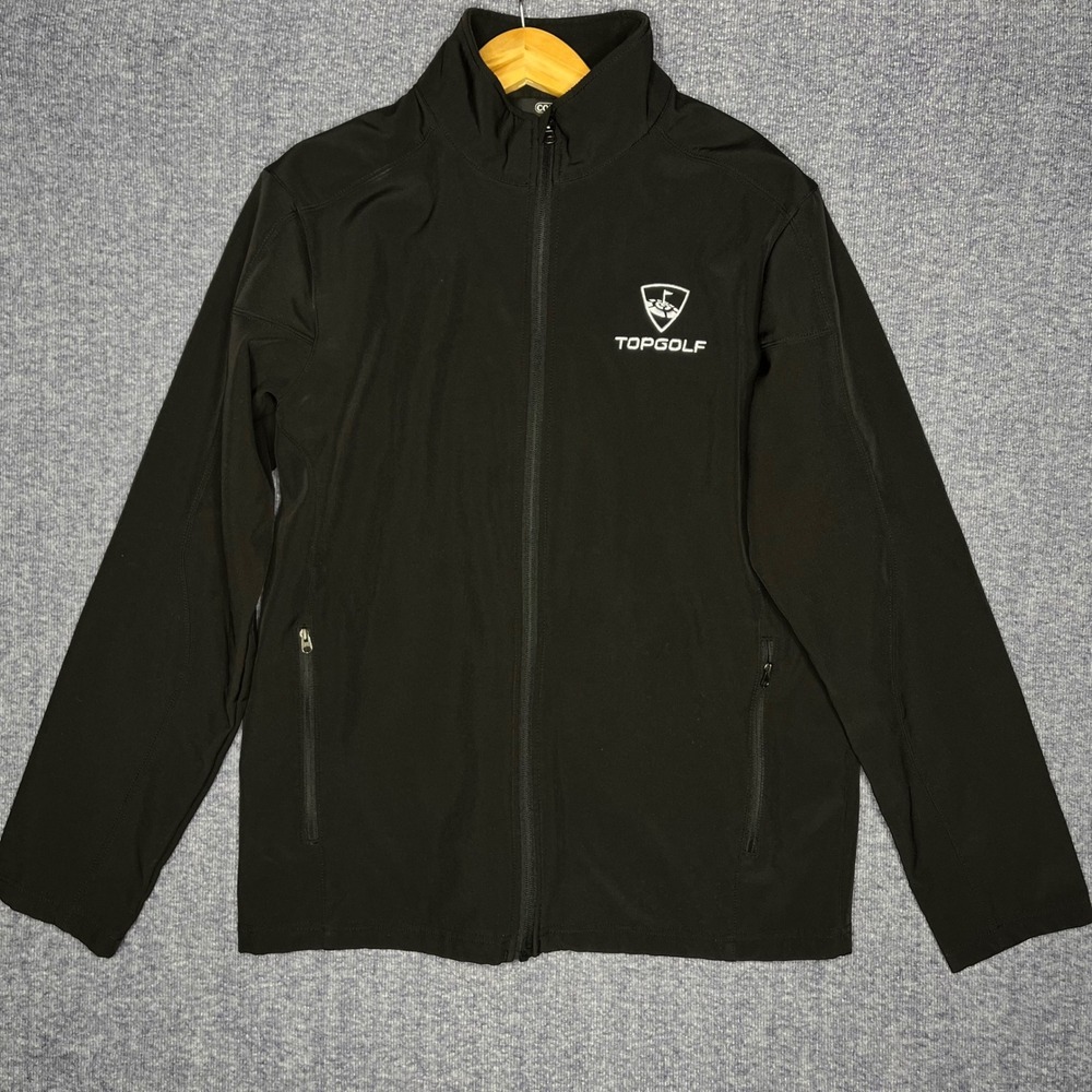 Topgolf Mens Black Full Zip Warm‎ Logik Jacket Fleece Lined Golf Athleisure M